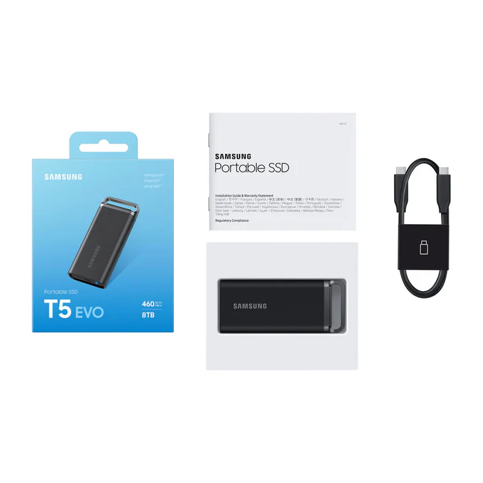 HARD Samsung T5 EVO Portable SSD 8TB، USB 3.2 Gen HARD Samsung T5 EVO Portable SSD 8TB، USB 3.2 Gen